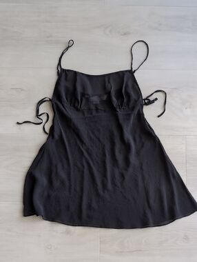 Victoria's Secret Black Silk Tie-Side Camisole